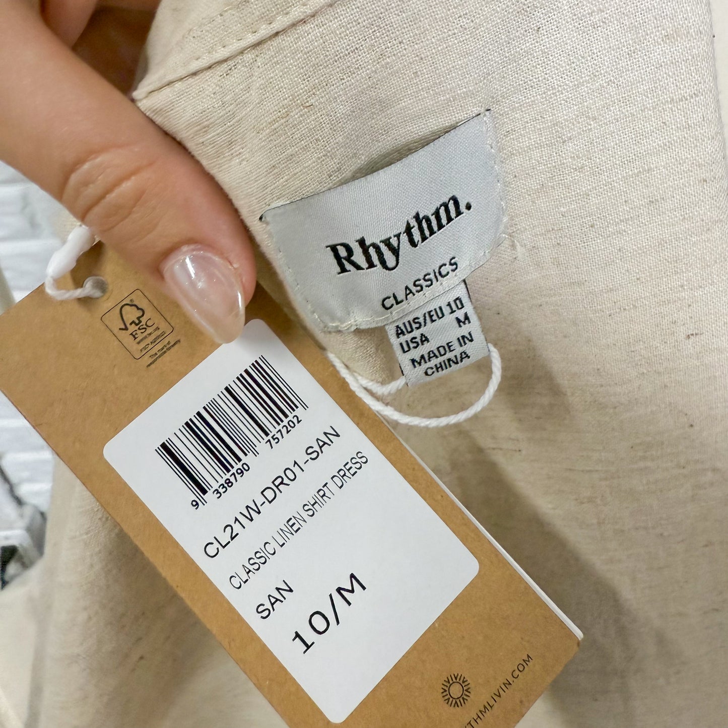 Rhythm. New Linen Shirt Dress (10/M)