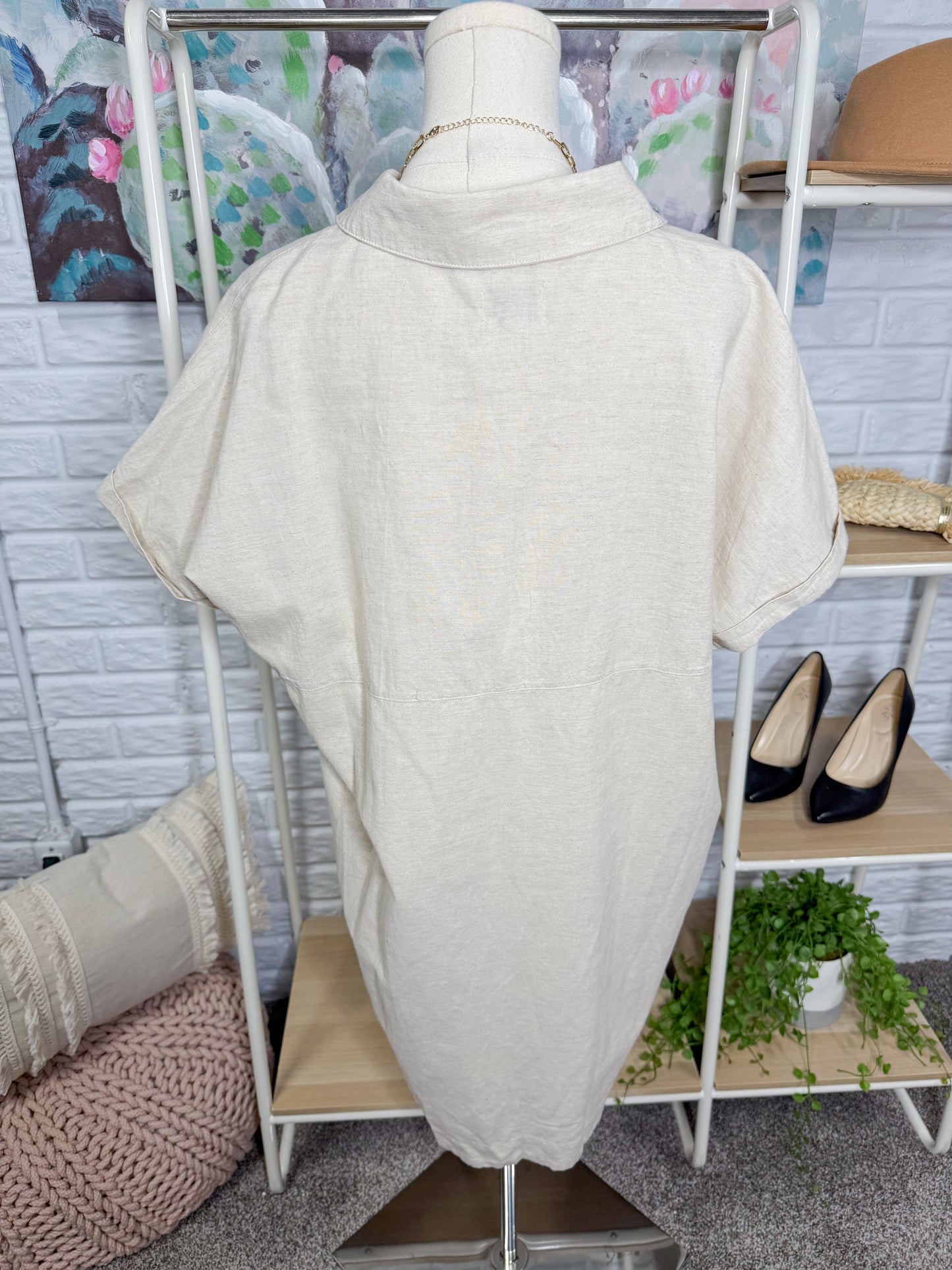 Rhythm. New Linen Shirt Dress (10/M)
