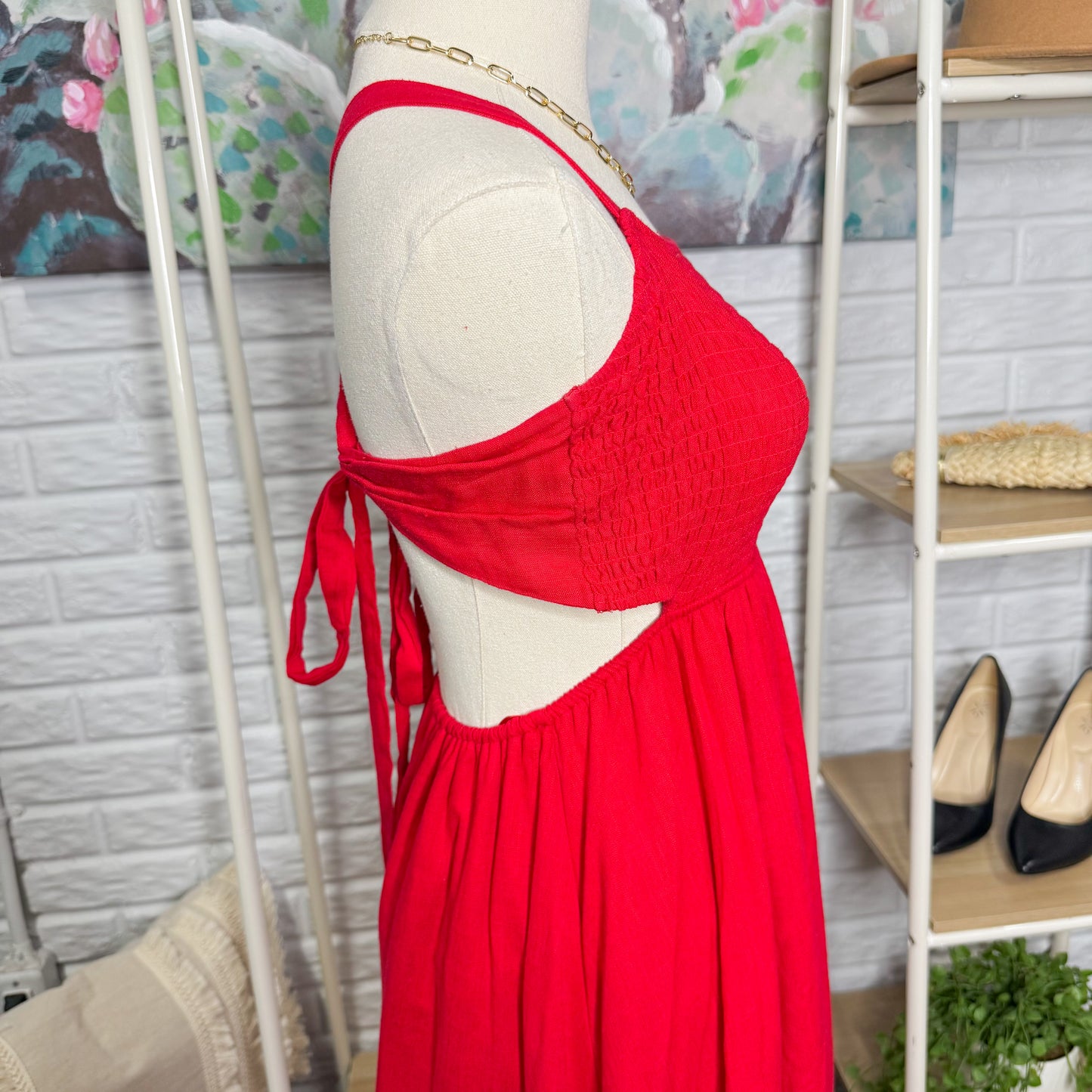 Altar’d State New Red Cross Back Maxi Dress (M)