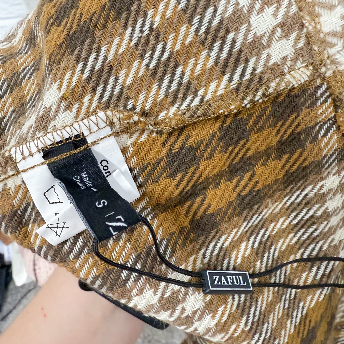 Zaful New Brown Plaid Shacket (S)