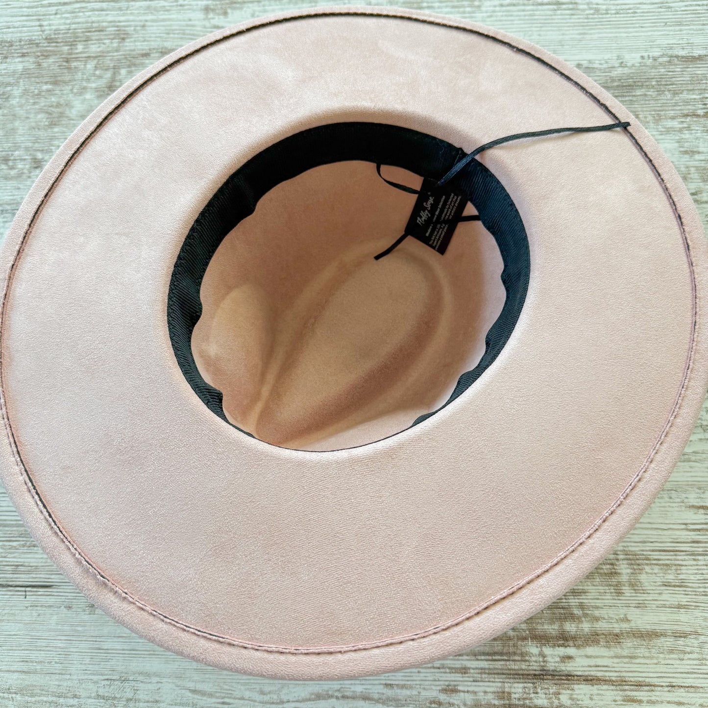 Fluffy Sense Wide Brim Pink Pearl Western Fedora Hat