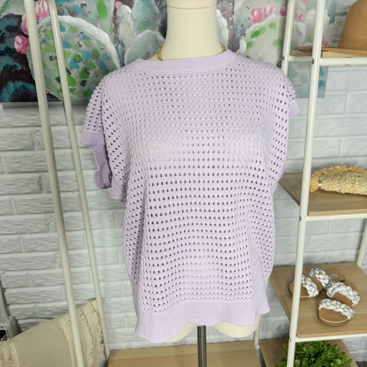 Prettygarden New Lilac Cap Sleeve Top (M)