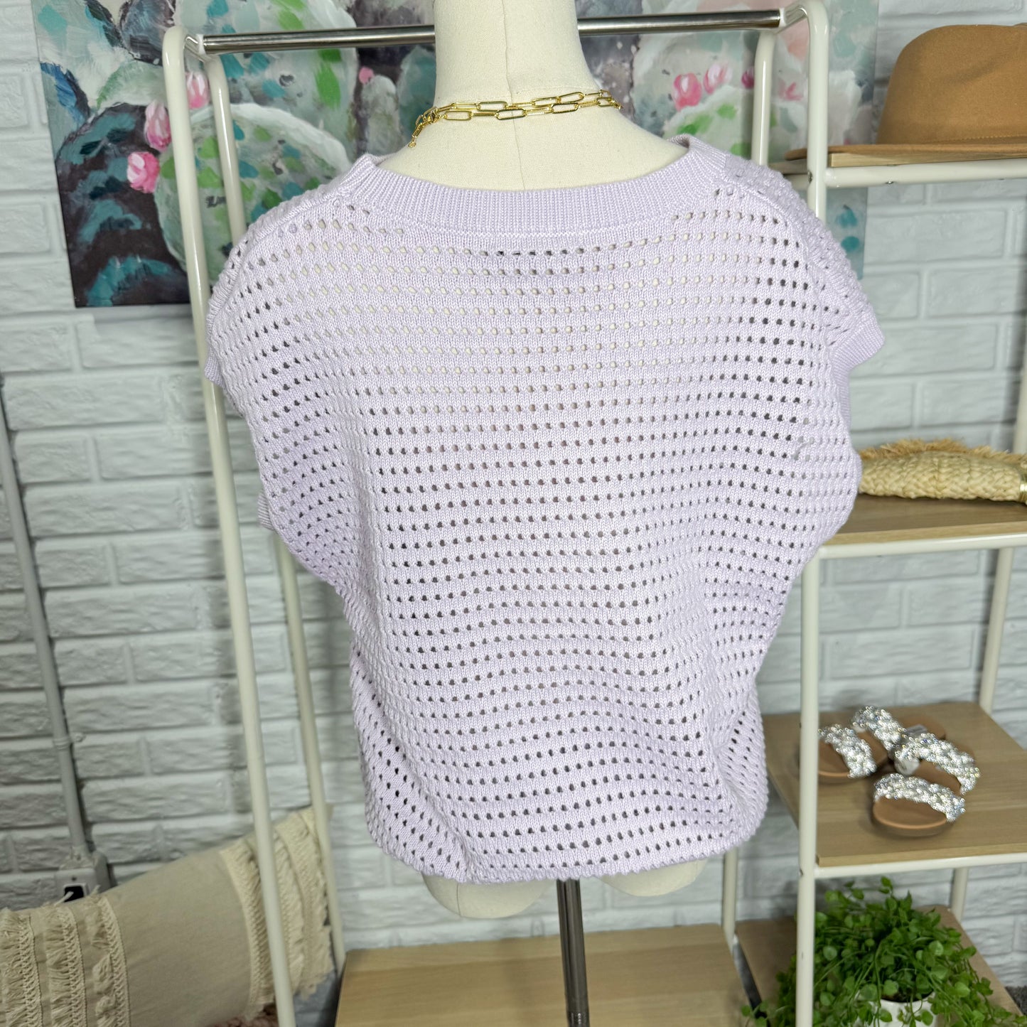 Prettygarden New Lilac Cap Sleeve Top (M)