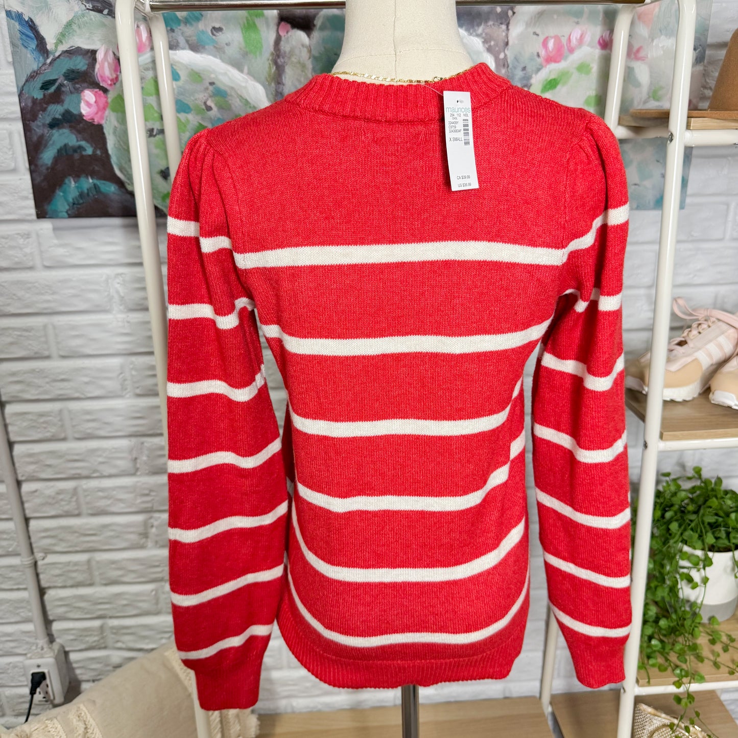 Maurice’s New Red Striped Sweater (XS)
