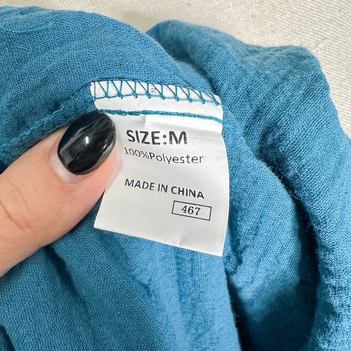 Herseas Teal Button Down Dress Coverup (M)