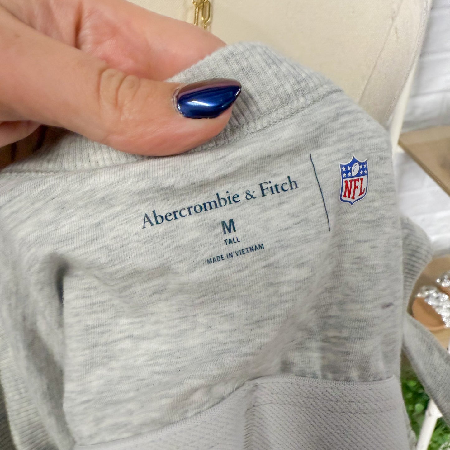 Abercrombie & Fitch Detroit Lions Bra-Free Essential 90s Rib Mini Dress (M tall)