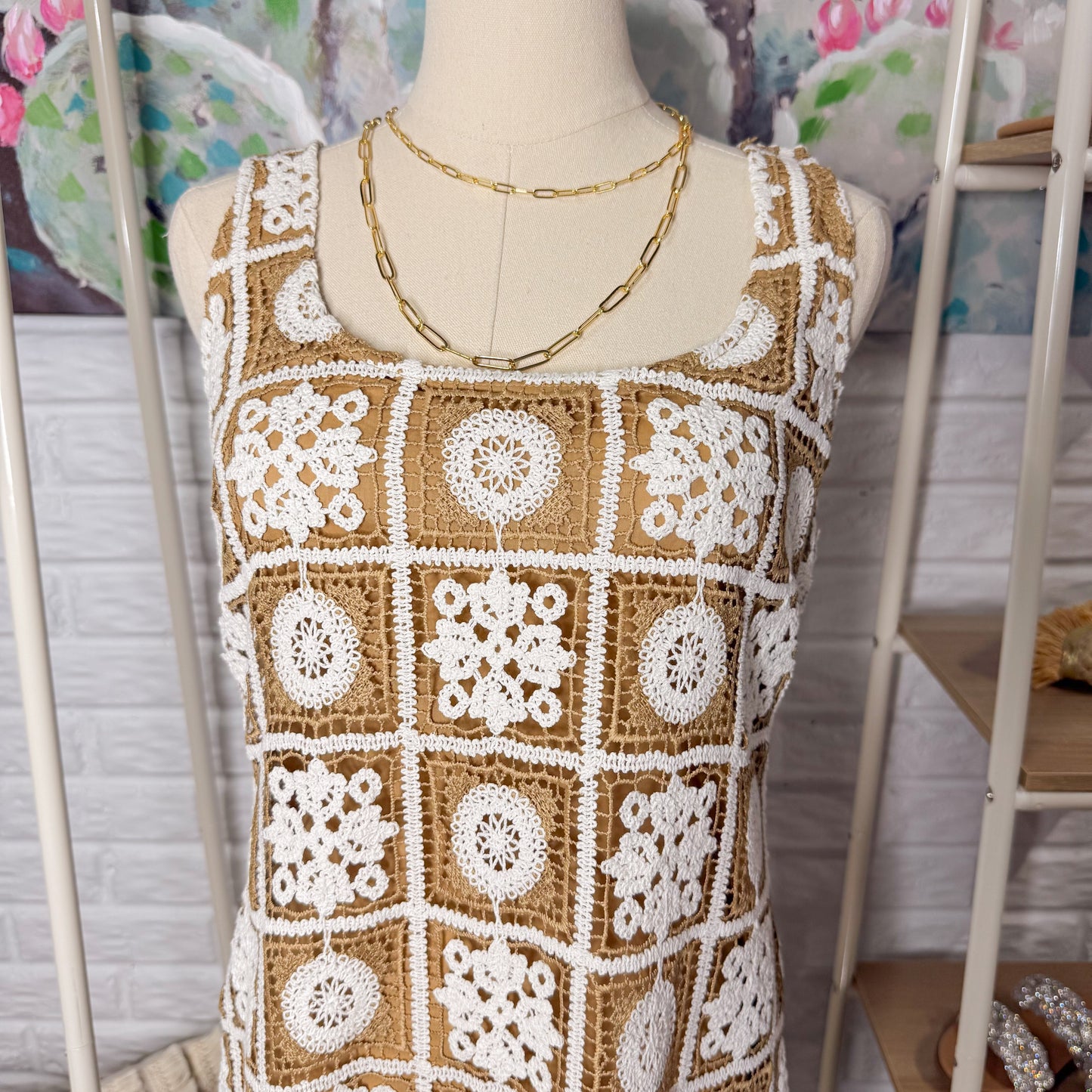 LOFT New Crochet Tank Mini Dress (0)