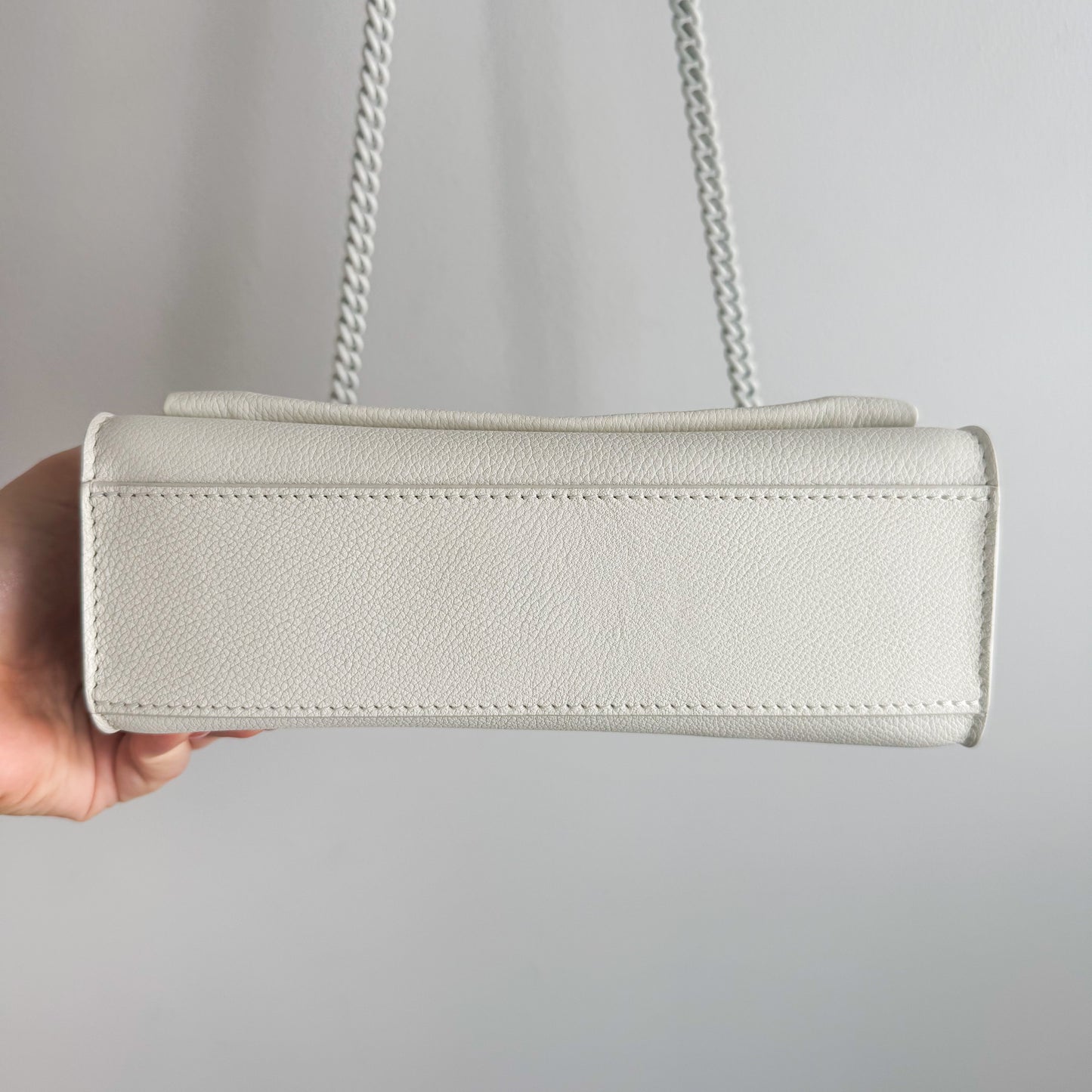 Louis Vuitton Soft Calfskin Mylockme Chain Crossbody Bag BB White