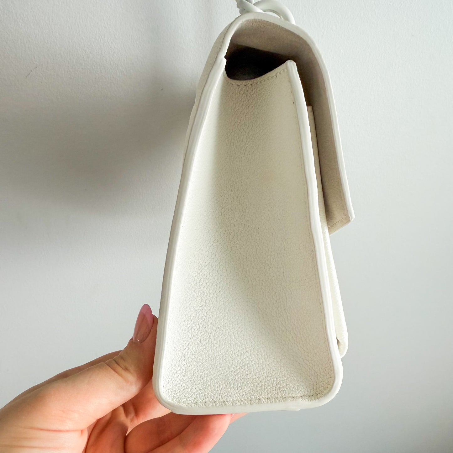 Louis Vuitton Soft Calfskin Mylockme Chain Crossbody Bag BB White