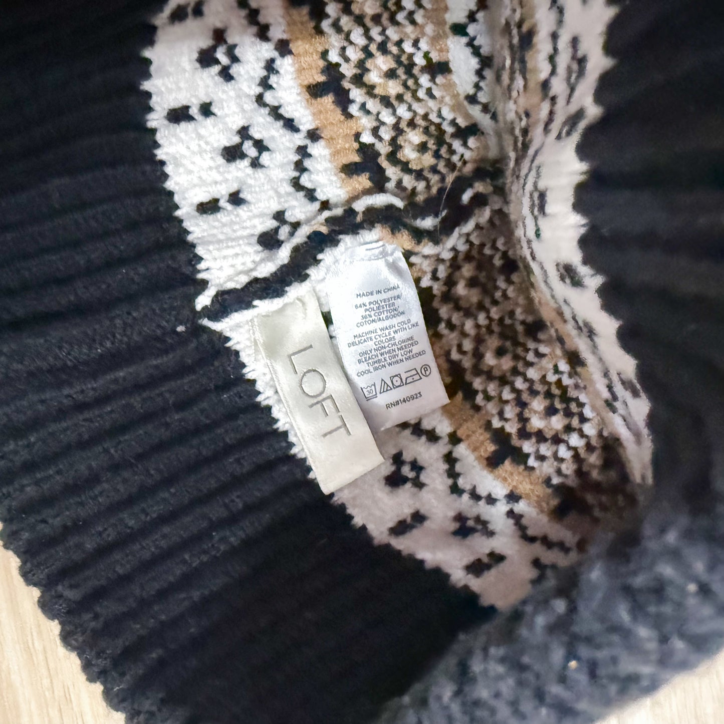 LOFT Black Beanie Hat