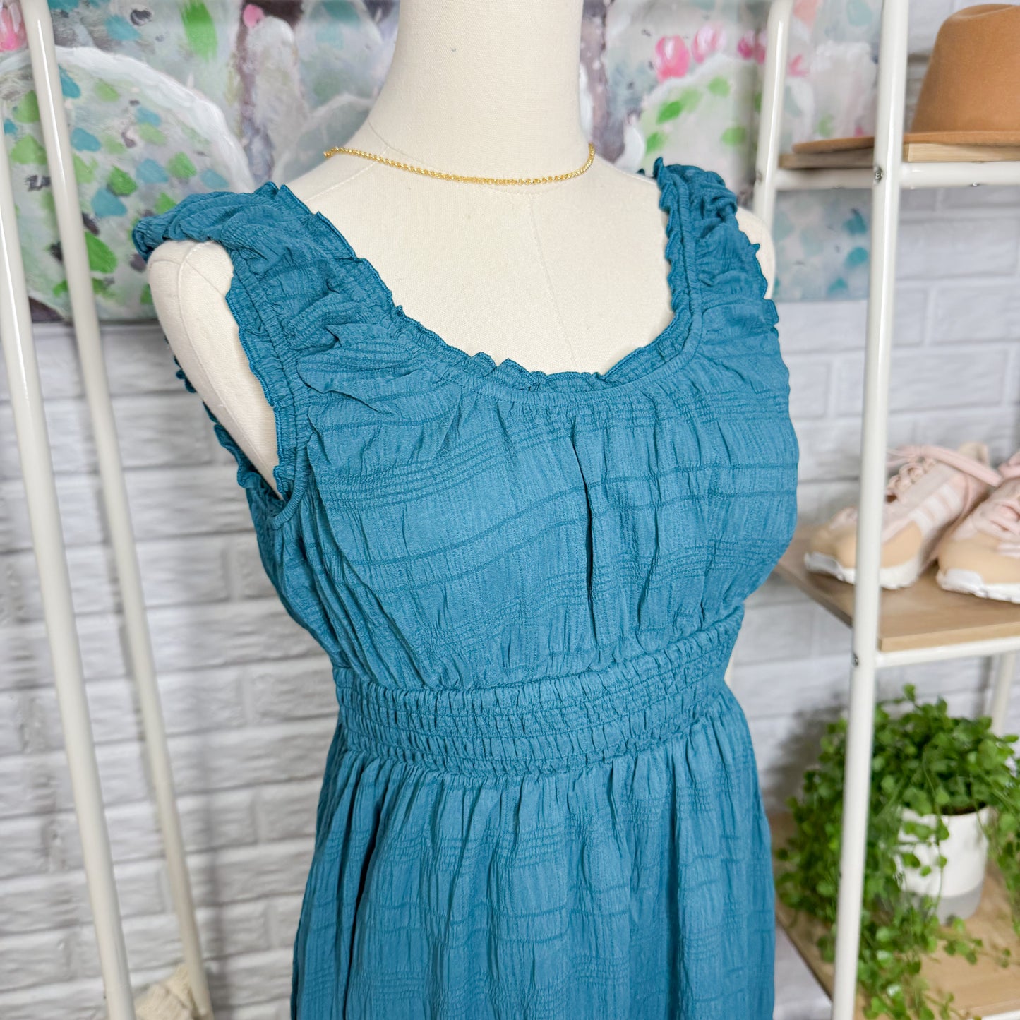 AlvaQ Sleeveless Midi Dress Teal (Small)
