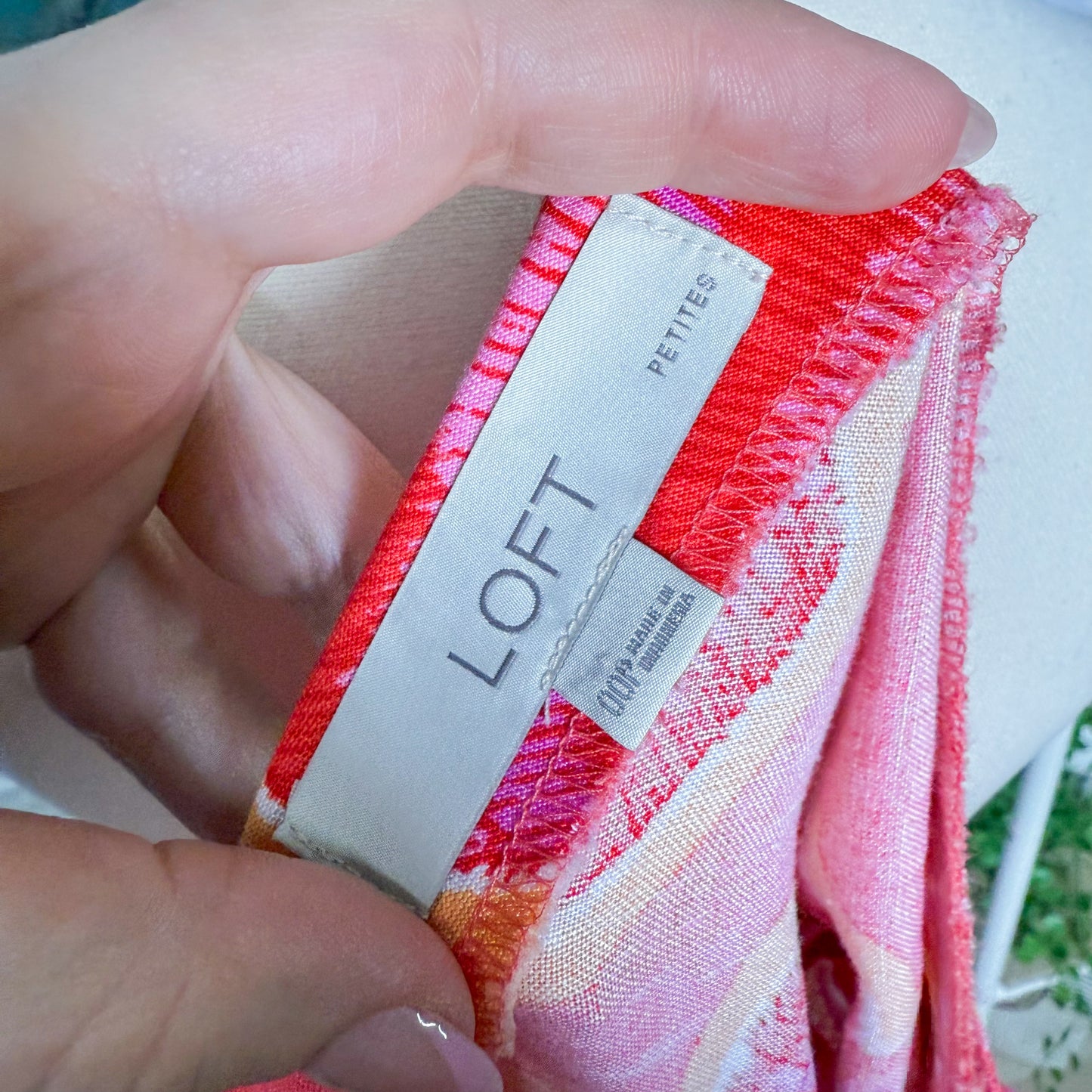 LOFT Linen Floral Pink Maxi Dress (00P)