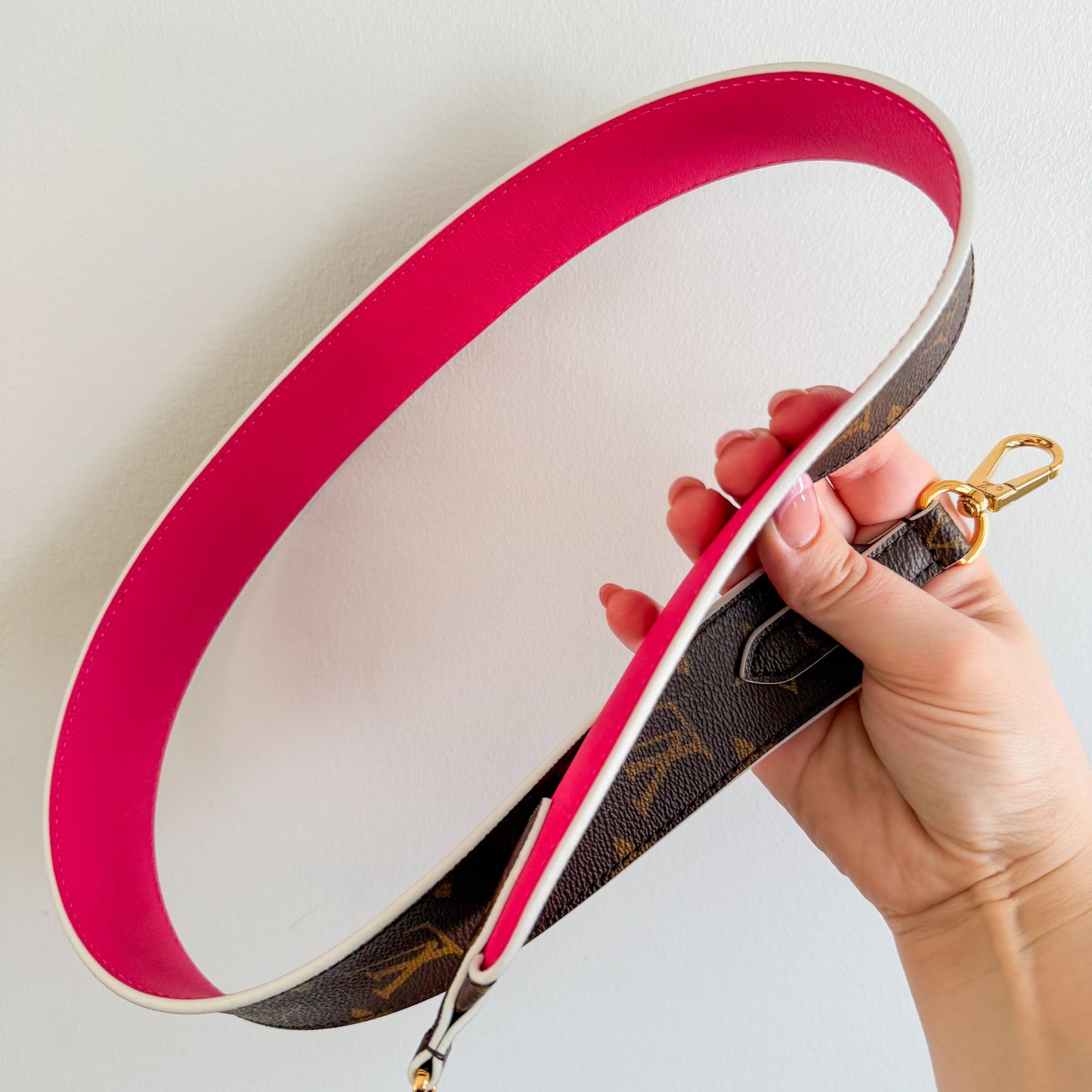 Louis Vuitton Bandoulière Monogram Purse Strap Brown Red