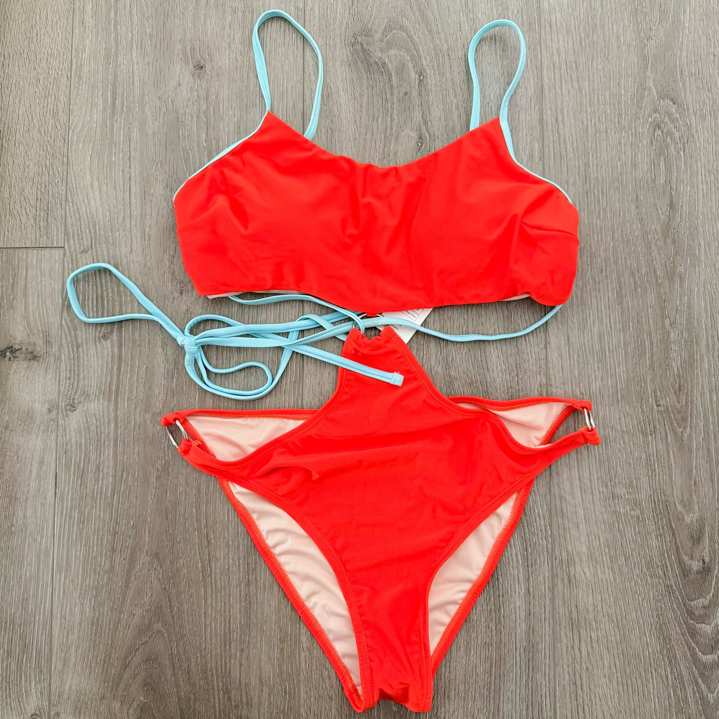 Cupshe New Orange Creamsicle O-Ring Monokini (L)