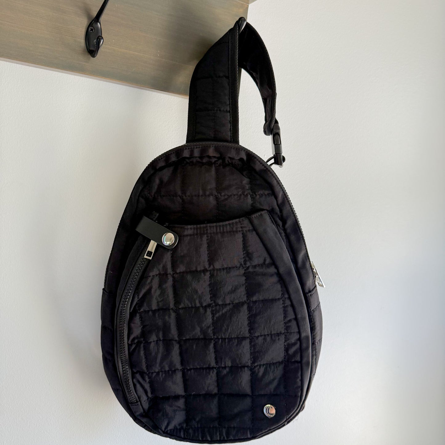 New Black Quilted Pickleball Crossbody Sling Bag