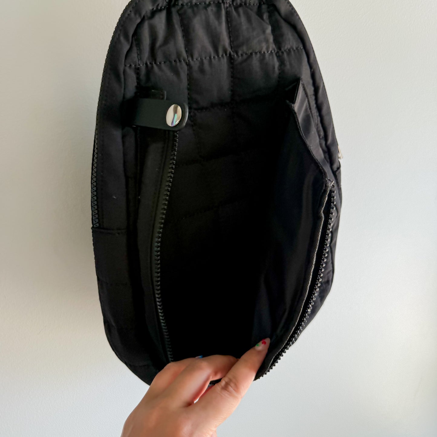 New Black Quilted Pickleball Crossbody Sling Bag