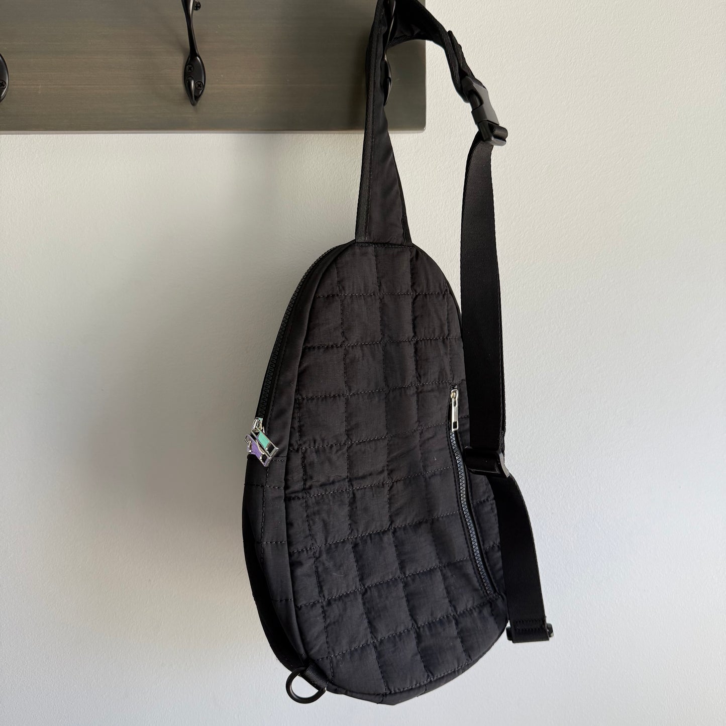 New Black Quilted Pickleball Crossbody Sling Bag