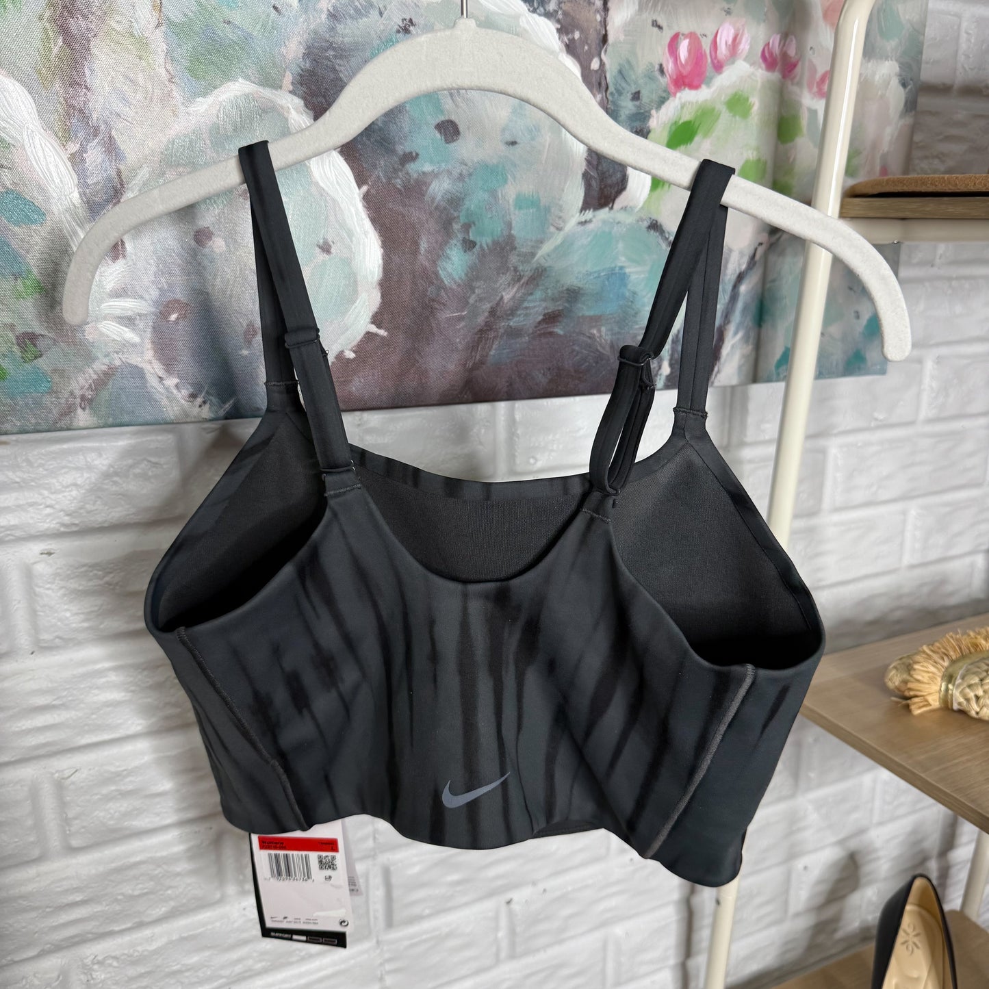 Nike new Light-Support Lined Longline Printed Sports Bra Top Large