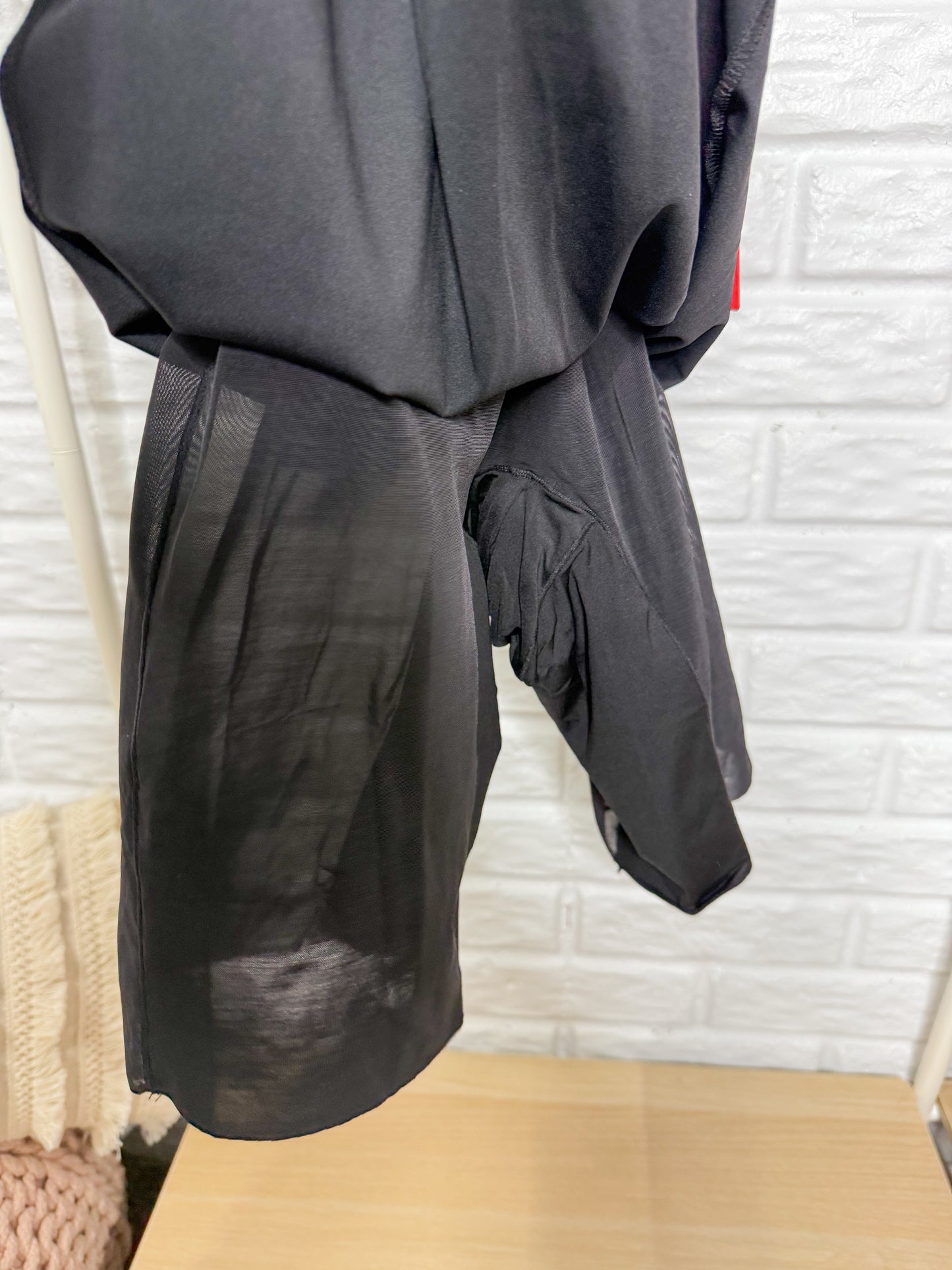 Popilush New Black Zipper Long Sleeve Shapewear Dress (M)