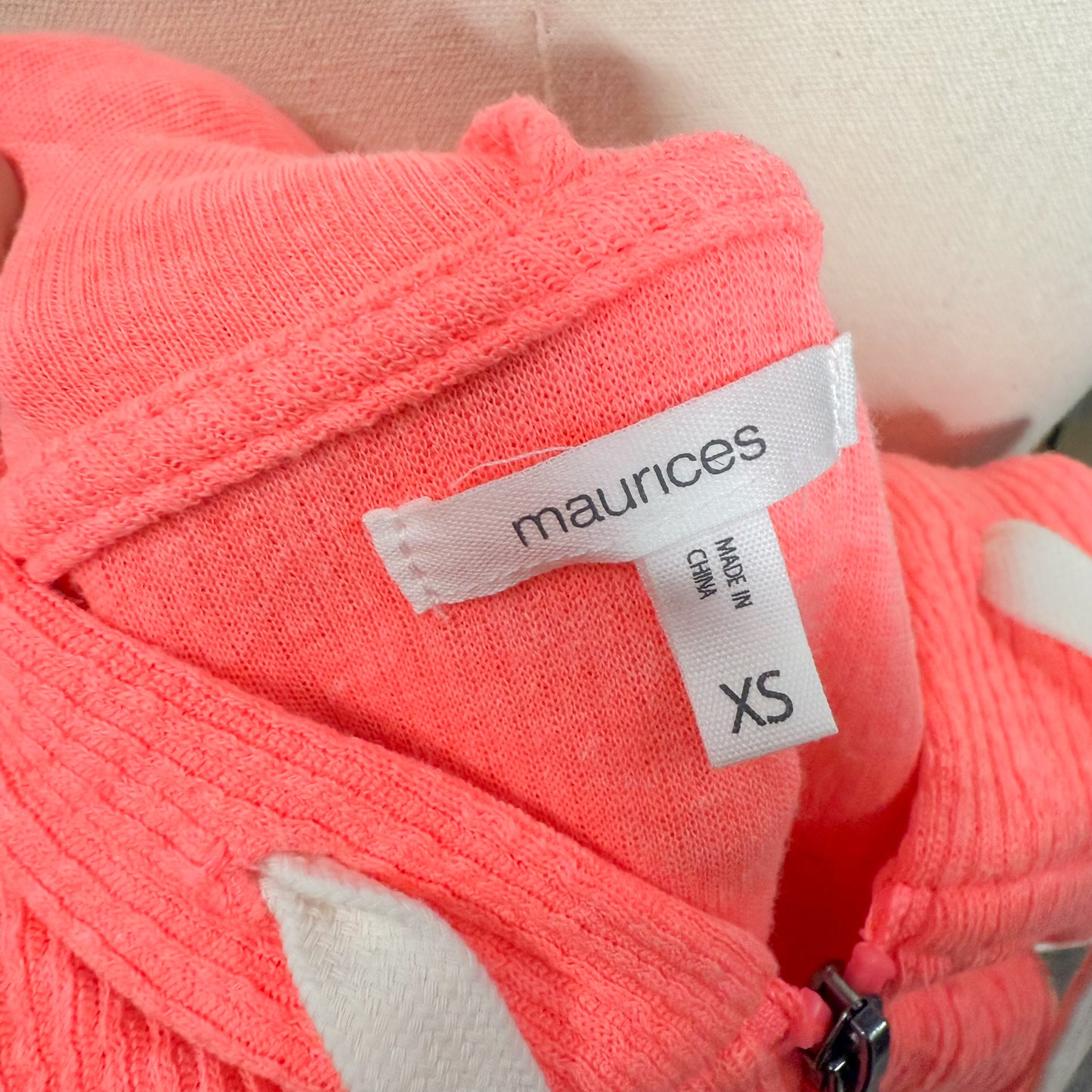 Maurice’s Pink Ribbed Knit Hoodie (XS)