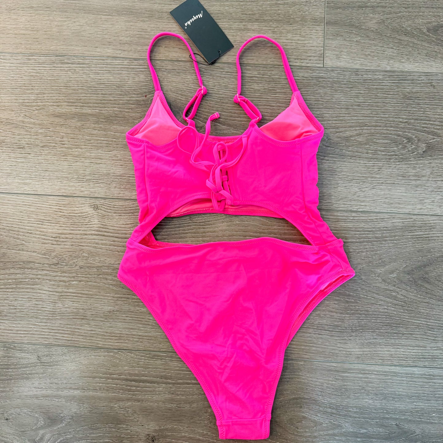 Meyeeka New Pink Cutout One Piece Swimsuit (M)