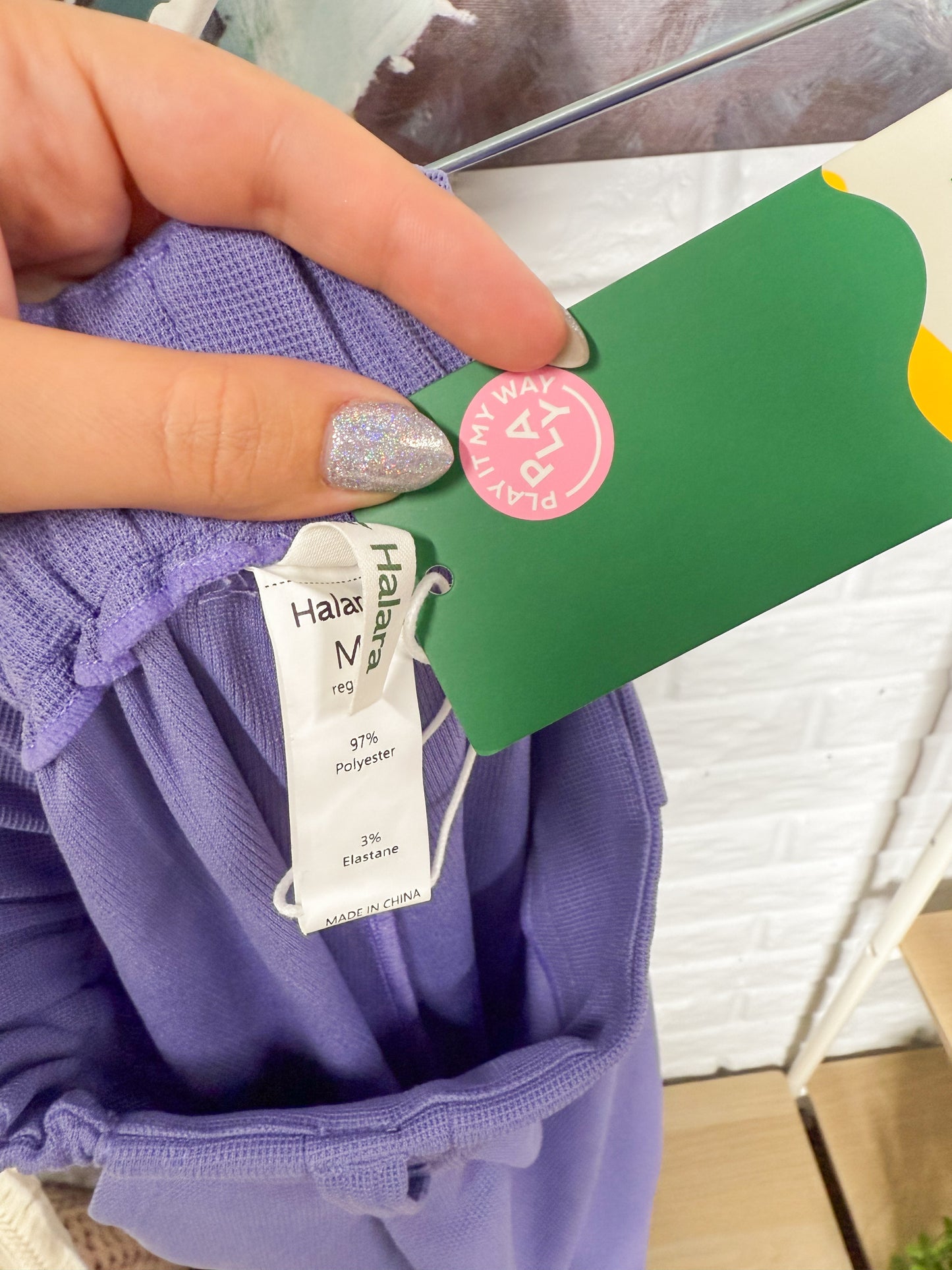 Halara New Purple Flex™ High Waisted Pocket Wide Leg Waffle Work Pants (M)