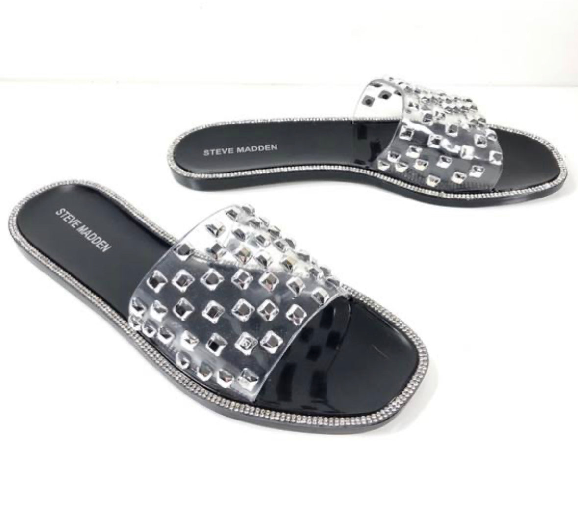 Steve Madden Jynn Black Jelly Slide Size 9