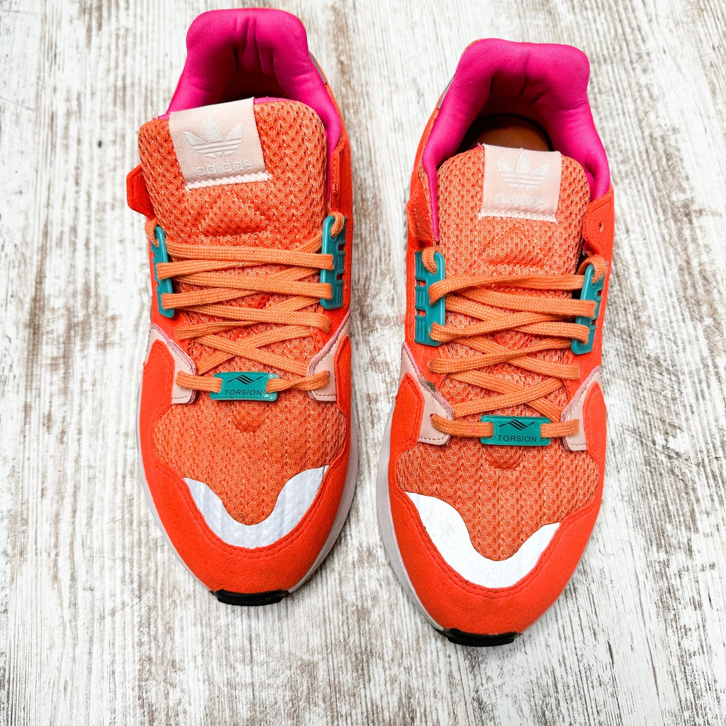 Adidas ZX Torsion Coral Orange / Teal Sneaker Size 8.5