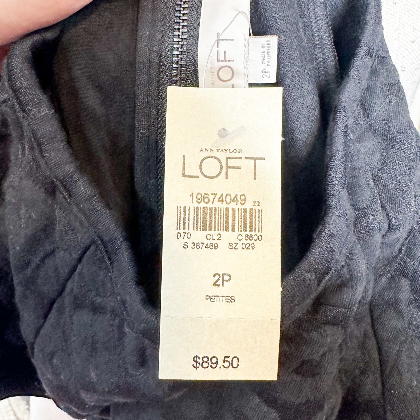 LOFT New Black Short Sleeve Dress Size 2P
