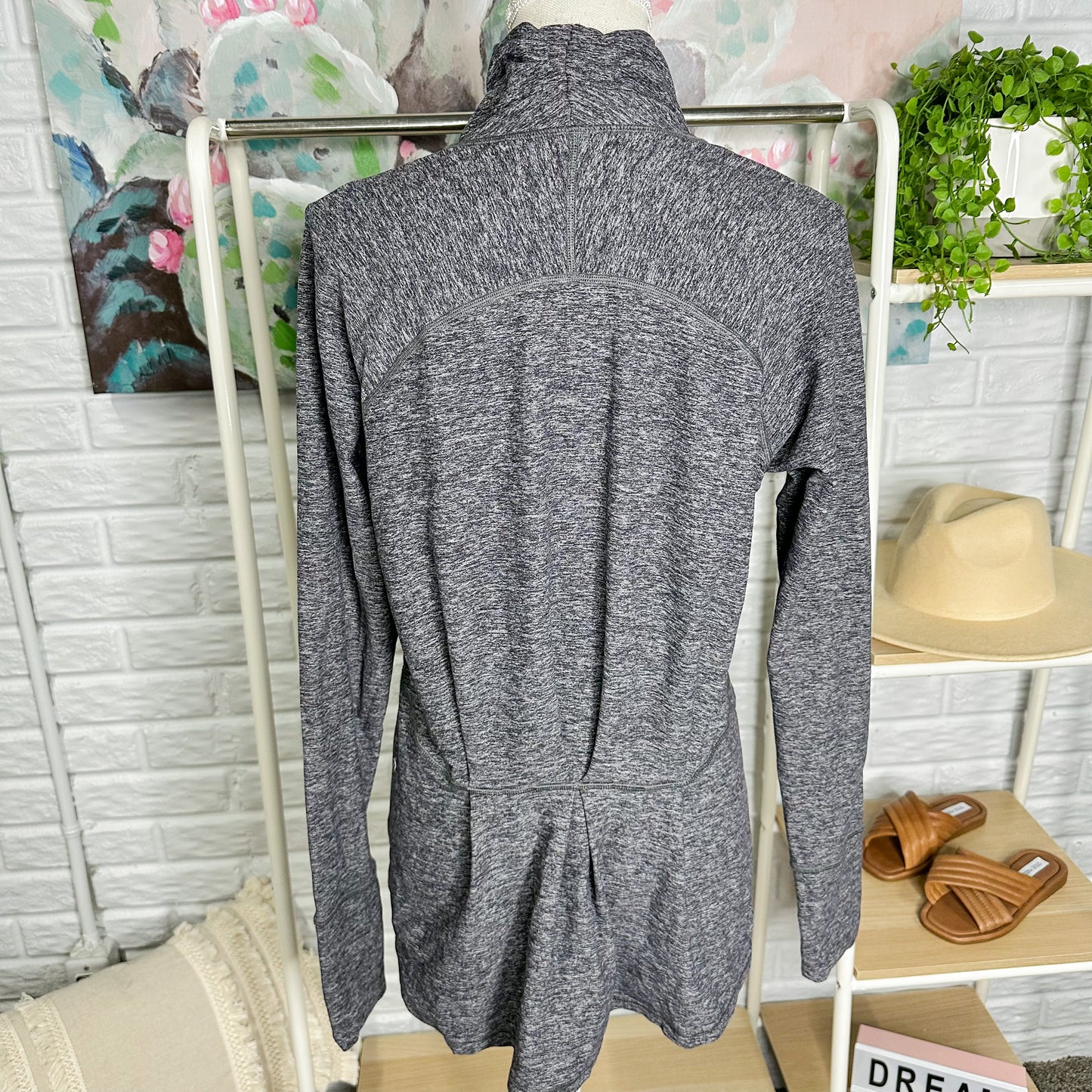 Lululemon Warm Your Core Long Sleeve Tee Heathered Black Size 10