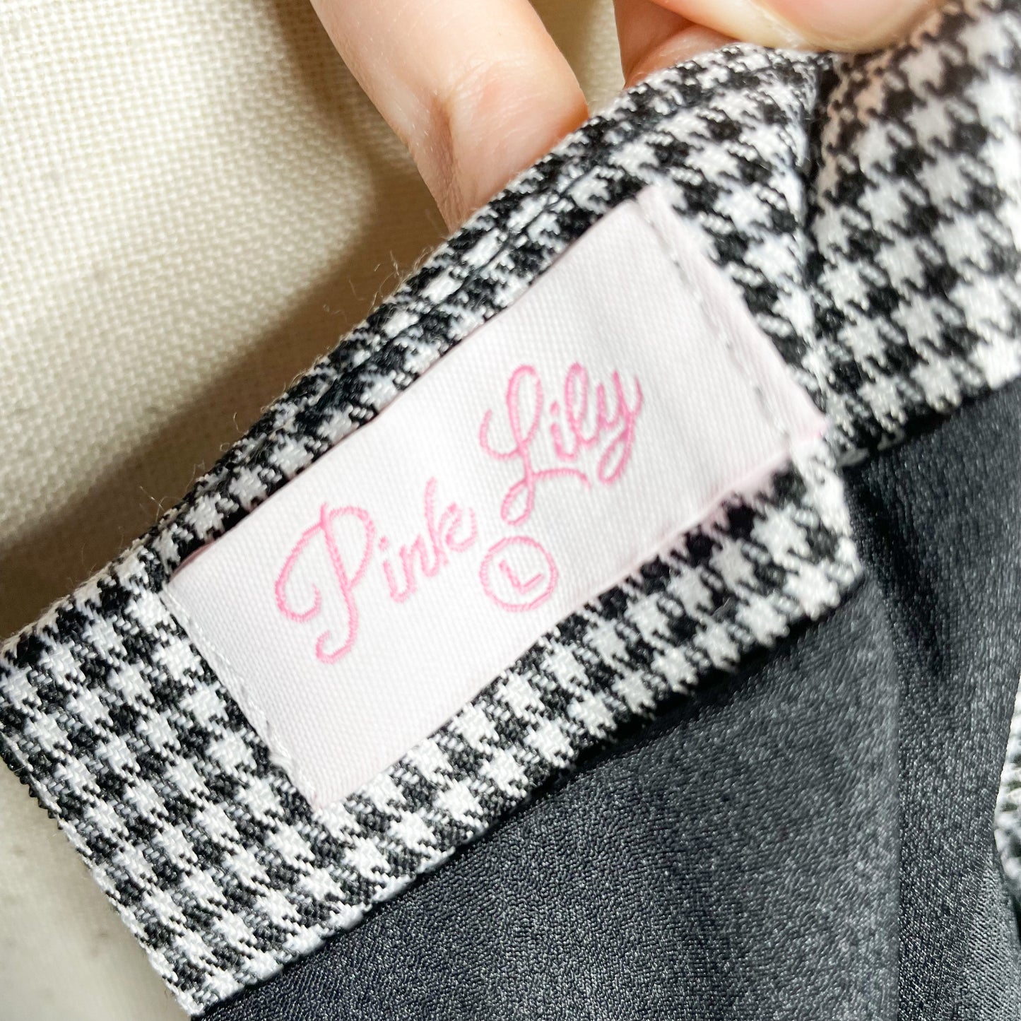 Pink Lily Inspirational Heart Plaid Mini Skirt Size Large