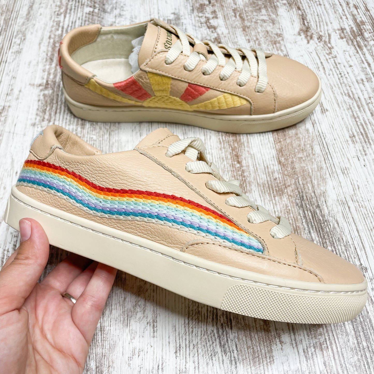 Soludos New Rainbow Wave Sneaker Cream Size 6