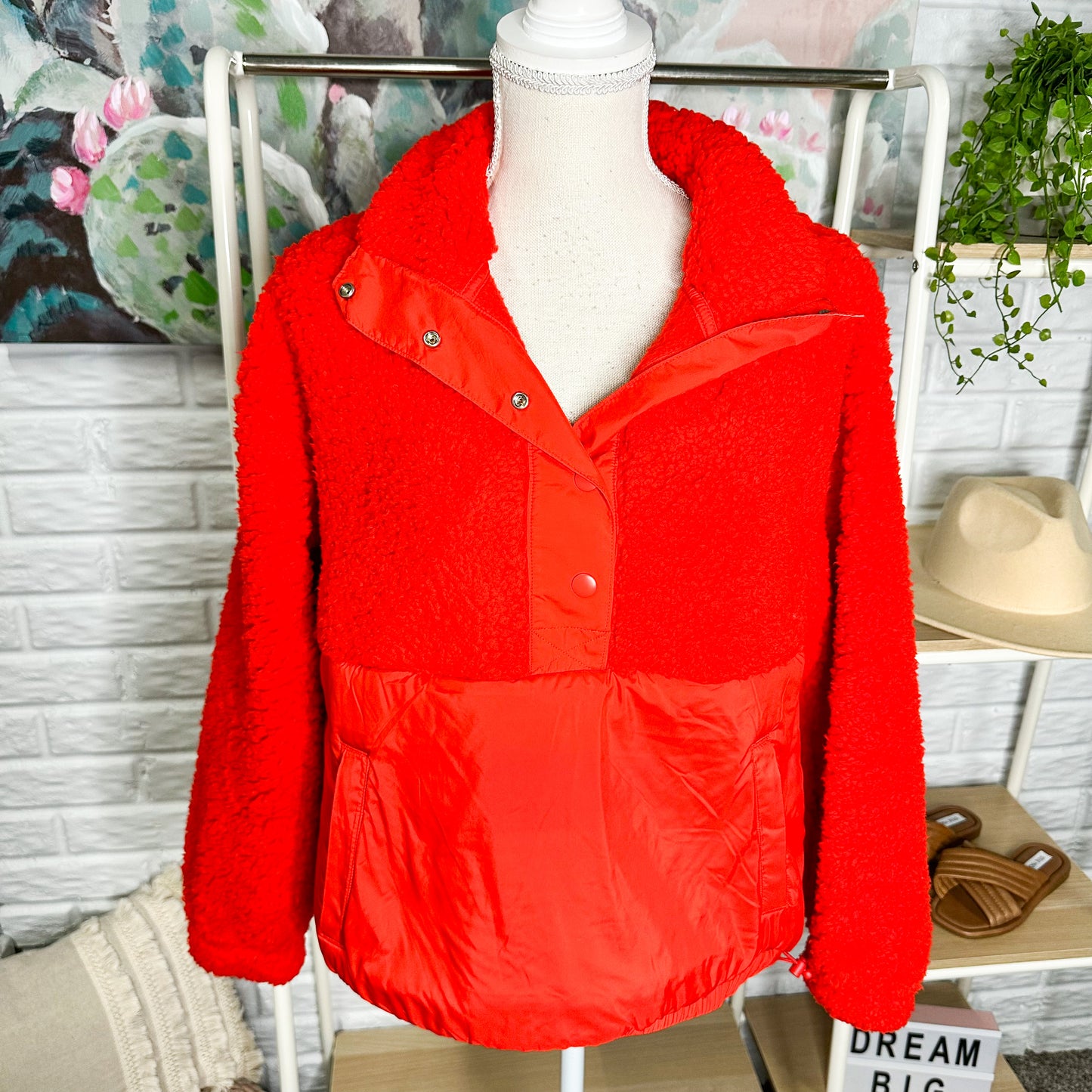 Lou & Grey Red Cozy Up Sherpa Jacket Size XS