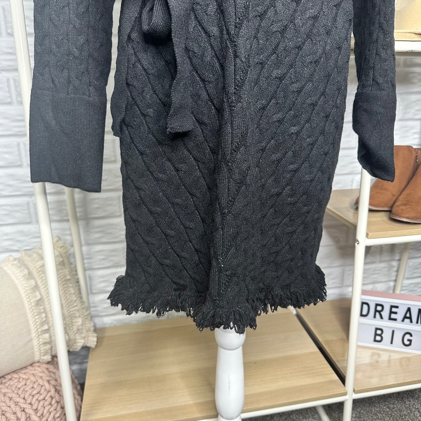 Pink Lily Dancing Til Dawn Black Sweater Dress Size Large