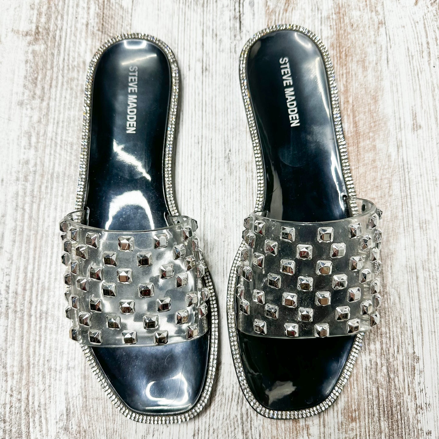 Steve Madden Jynn Black Jelly Slide Size 9