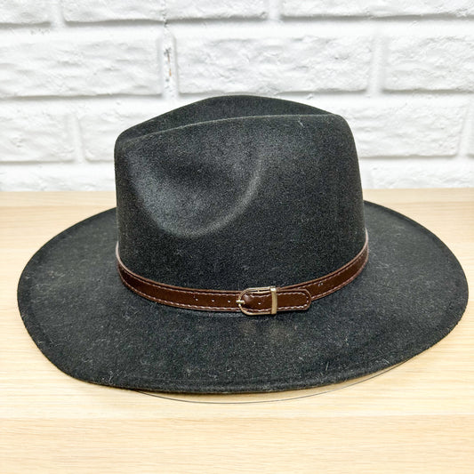 Furtalk New Black Wide Brim Fedora Hat