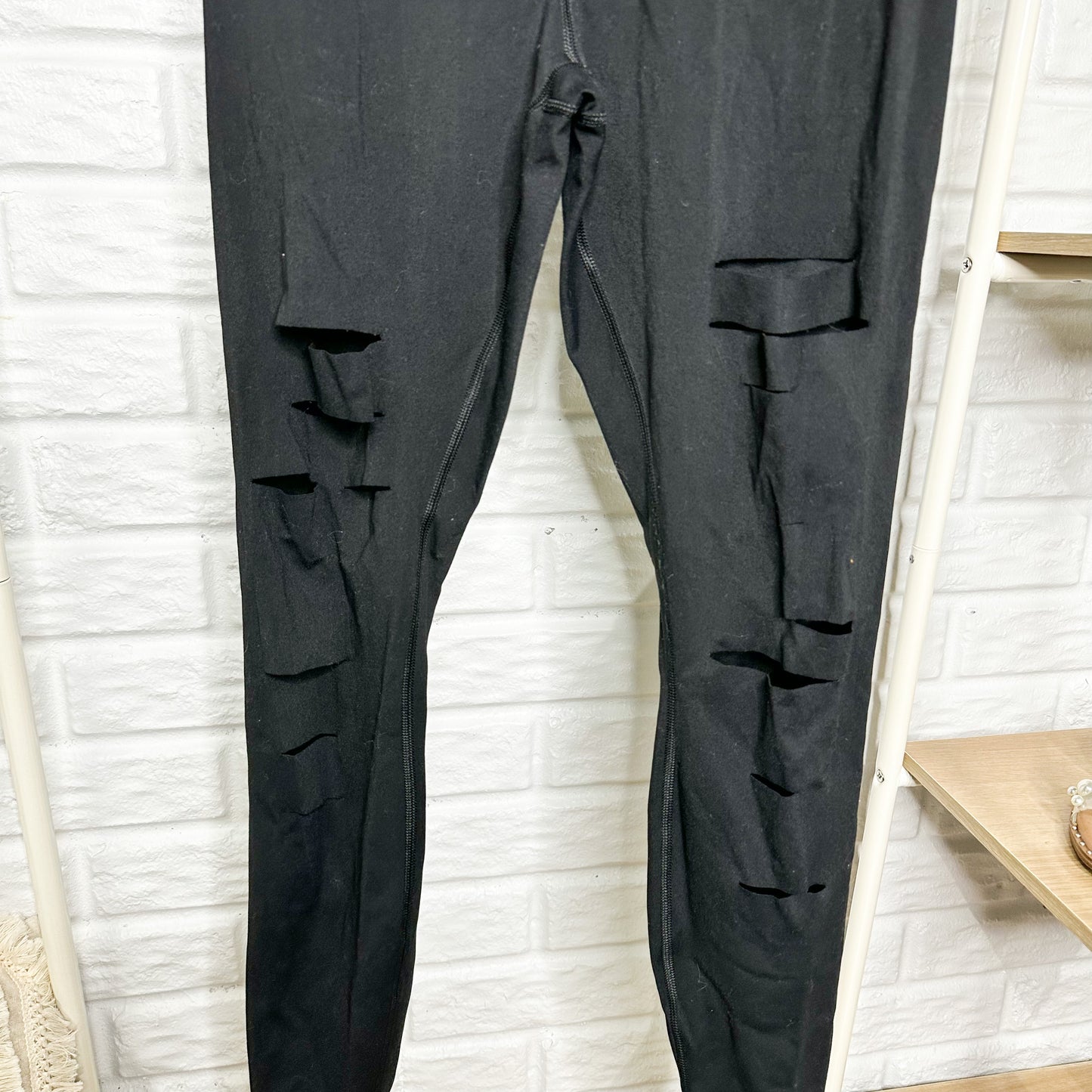 Pink Lily Counting The Hours Black Cut Out Leggings
