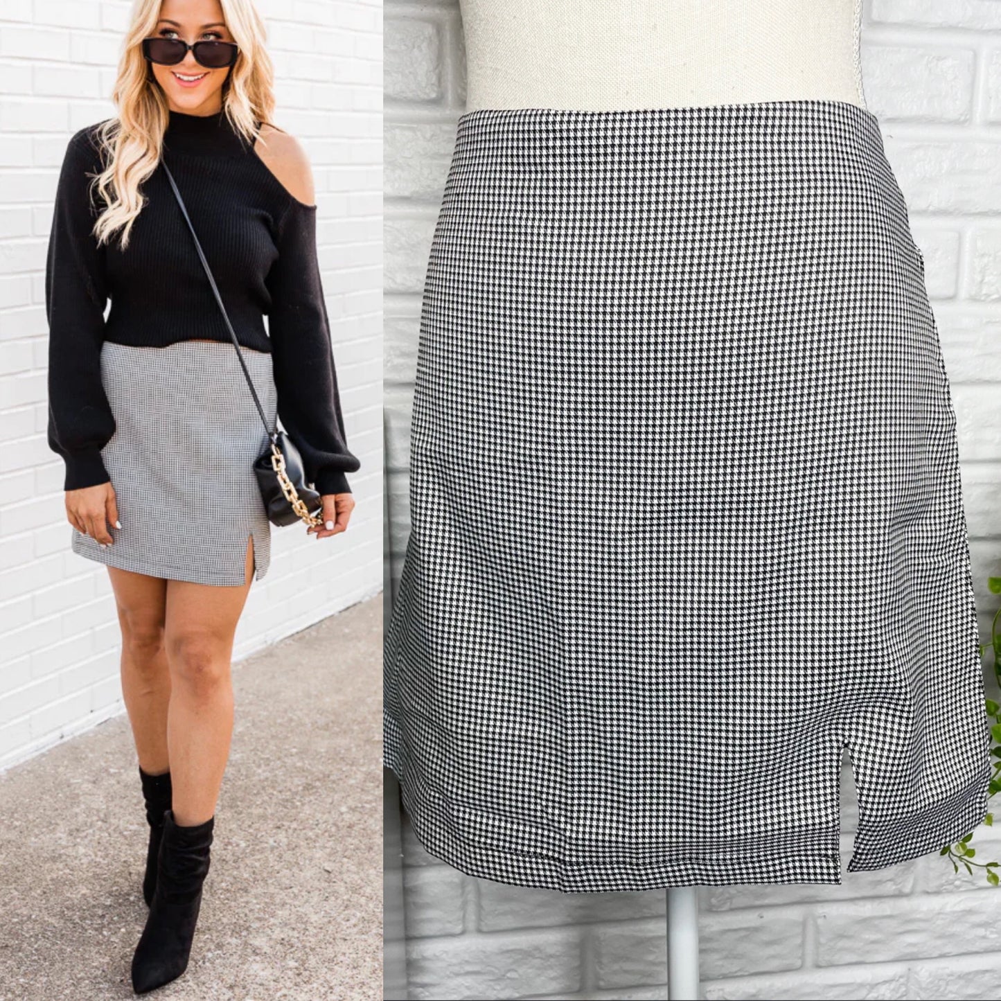 Pink Lily Inspirational Heart Plaid Mini Skirt Size Large