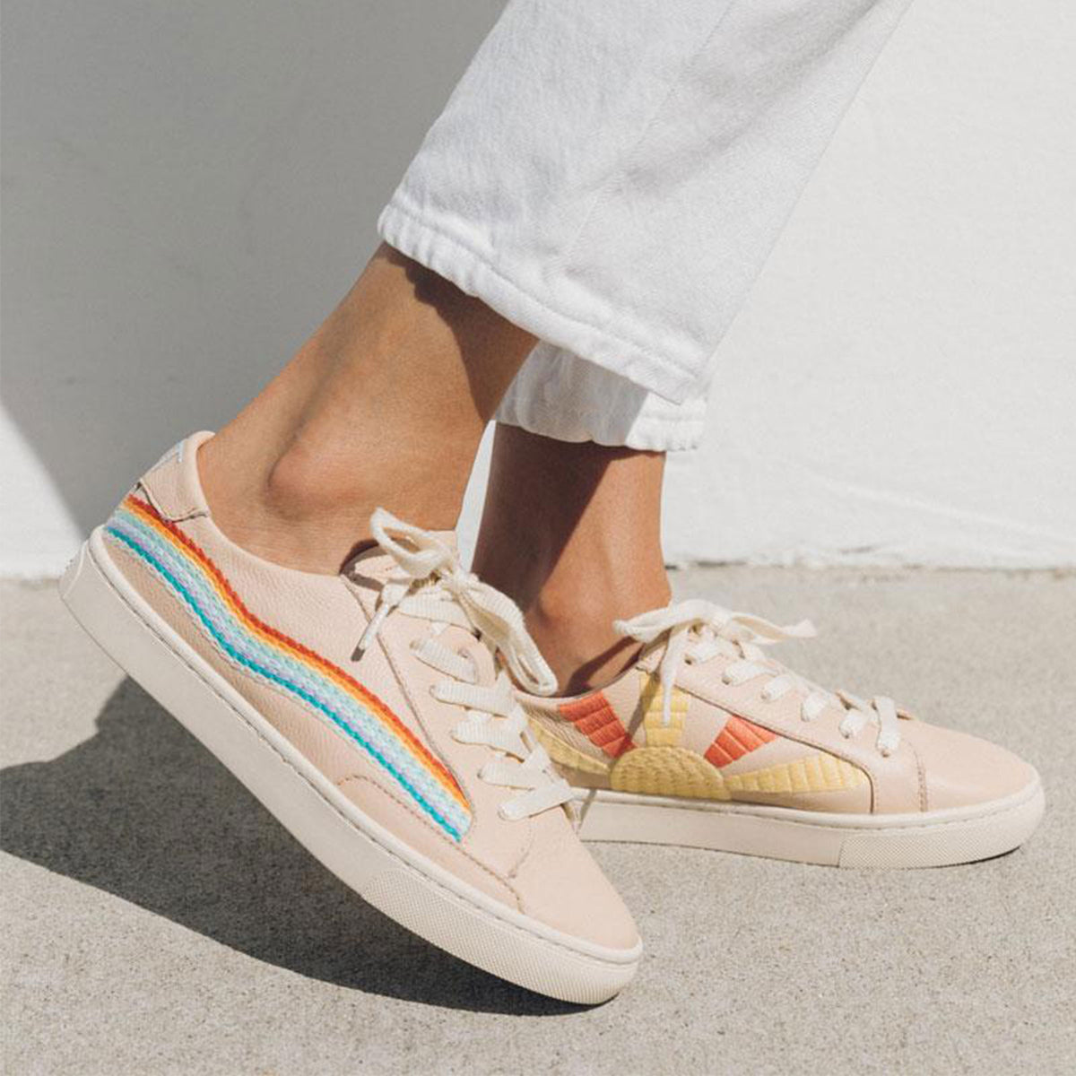 Soludos New Rainbow Wave Sneaker Cream Size 6