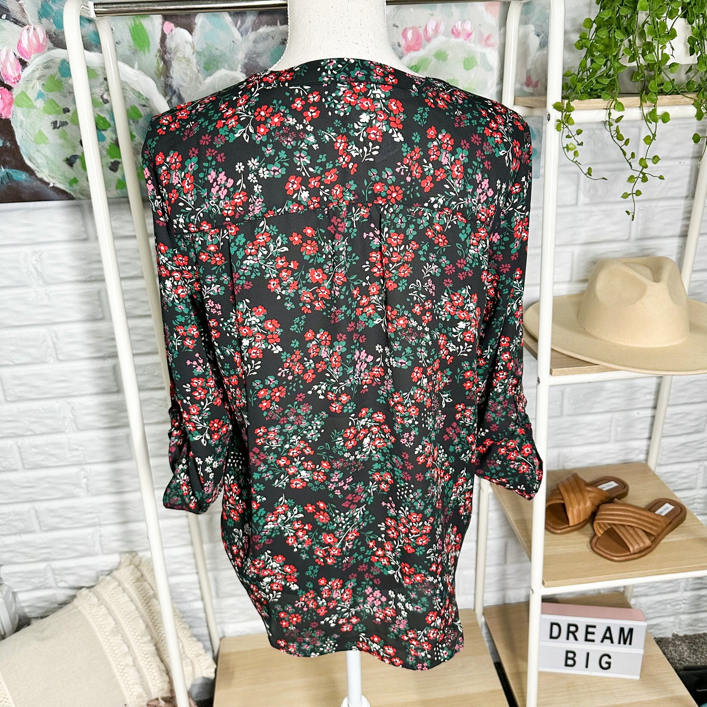 Maurice’s New Atwood Floral 3/4 Sleeve Blouse Size Small
