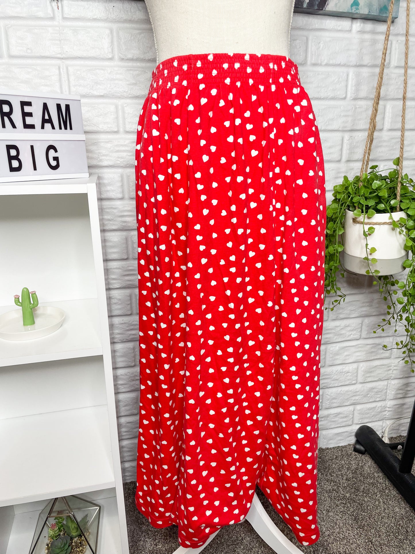 Marisa Christina Red Heart Maxi Skirt Size Large