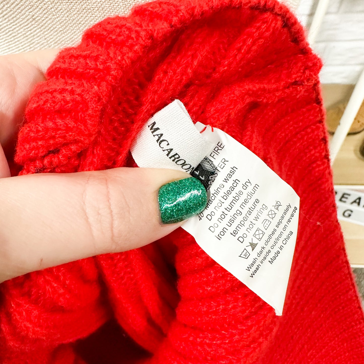 Goodnight Macaroon Red Yoyo Turtleneck Crop Sweater Size Large