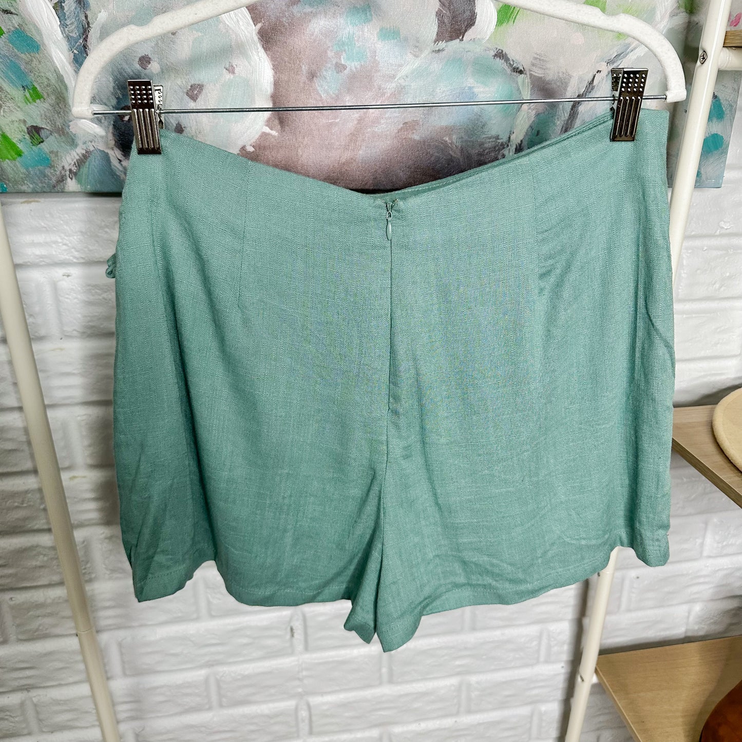 Pink Lily You’re In Luck Linen Knot Skort Size Large