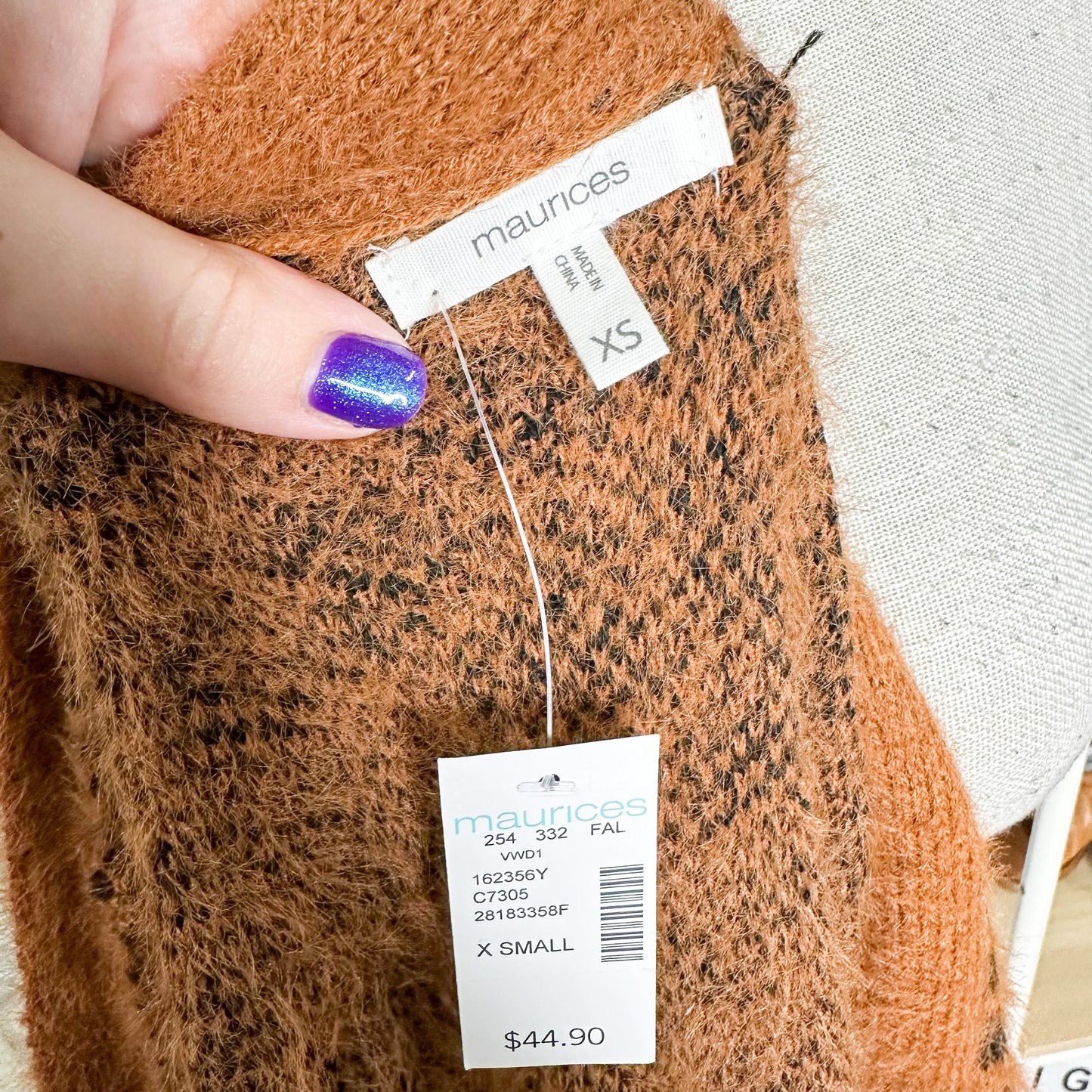 Maurice's New Fuzzy Leopard Cardigan Size XS