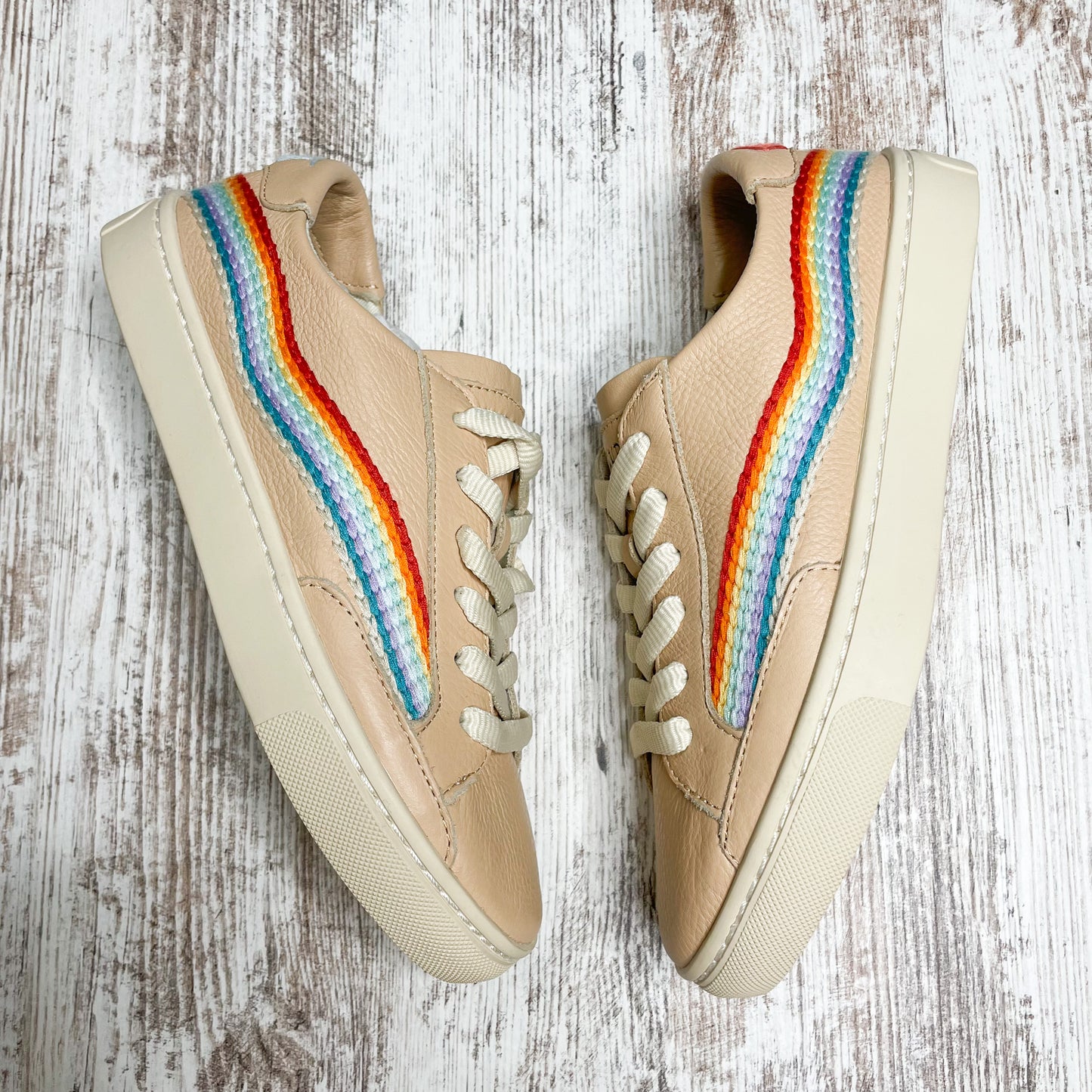 Soludos New Rainbow Wave Sneaker Cream Size 6
