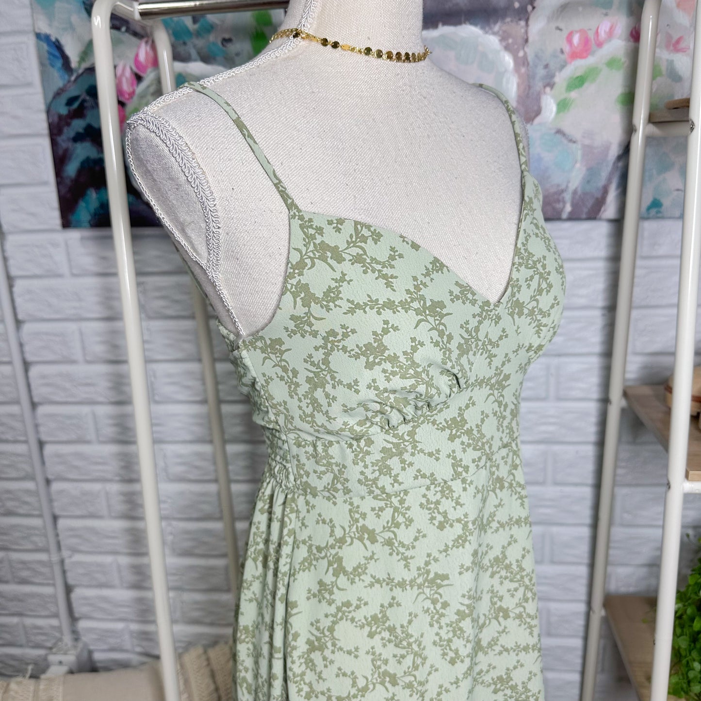 Ultra Flirt New Green Floral Dress (M)