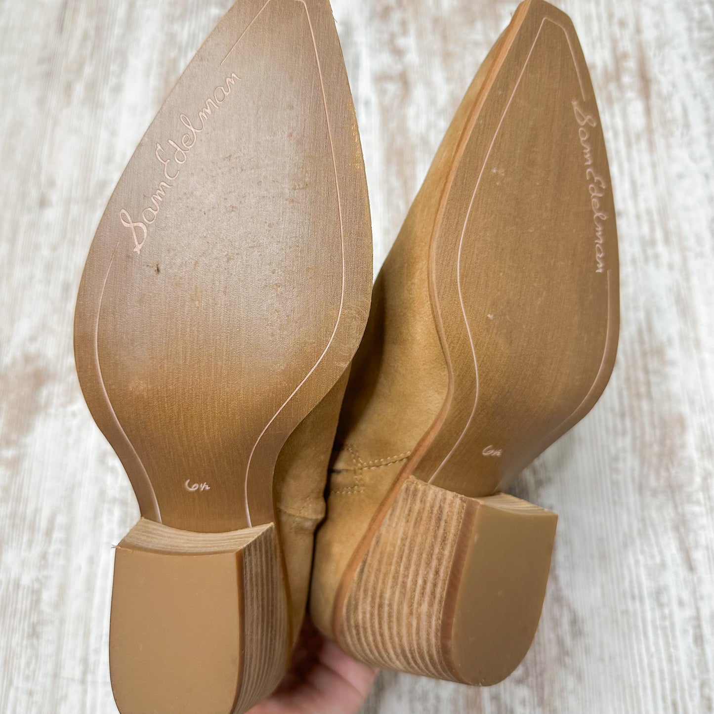 Sam Edelman Wilda Caramel Suede Boots Size 6.5