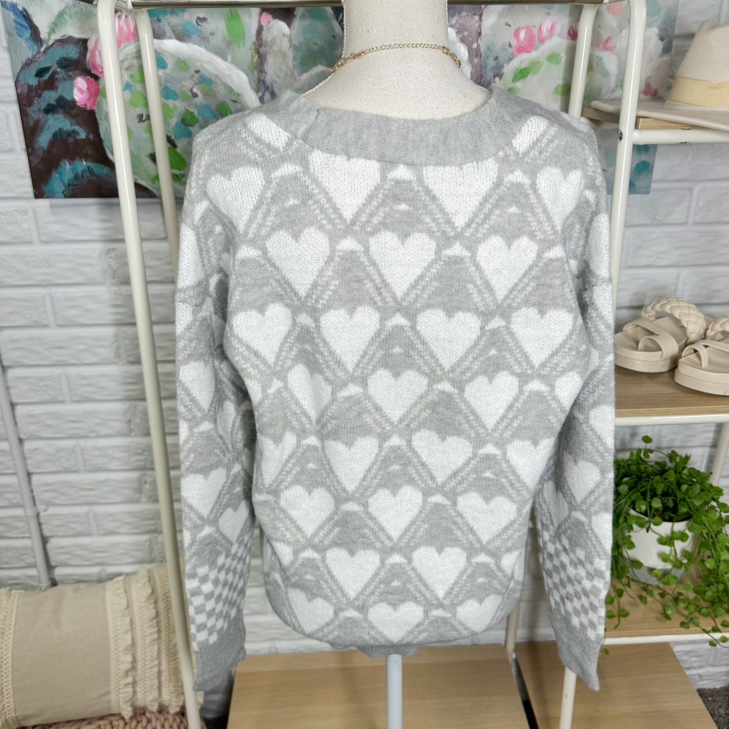 Maurice’s Argyle Heart Button Down Cardigan Size XS
