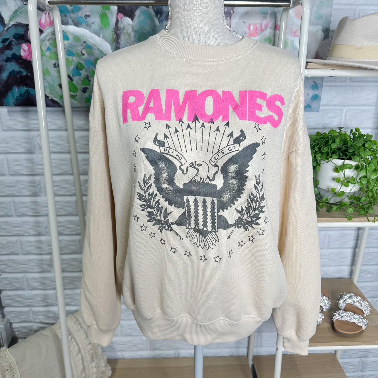 American Eagle Oversized Ramones Sweatshirt (XS)