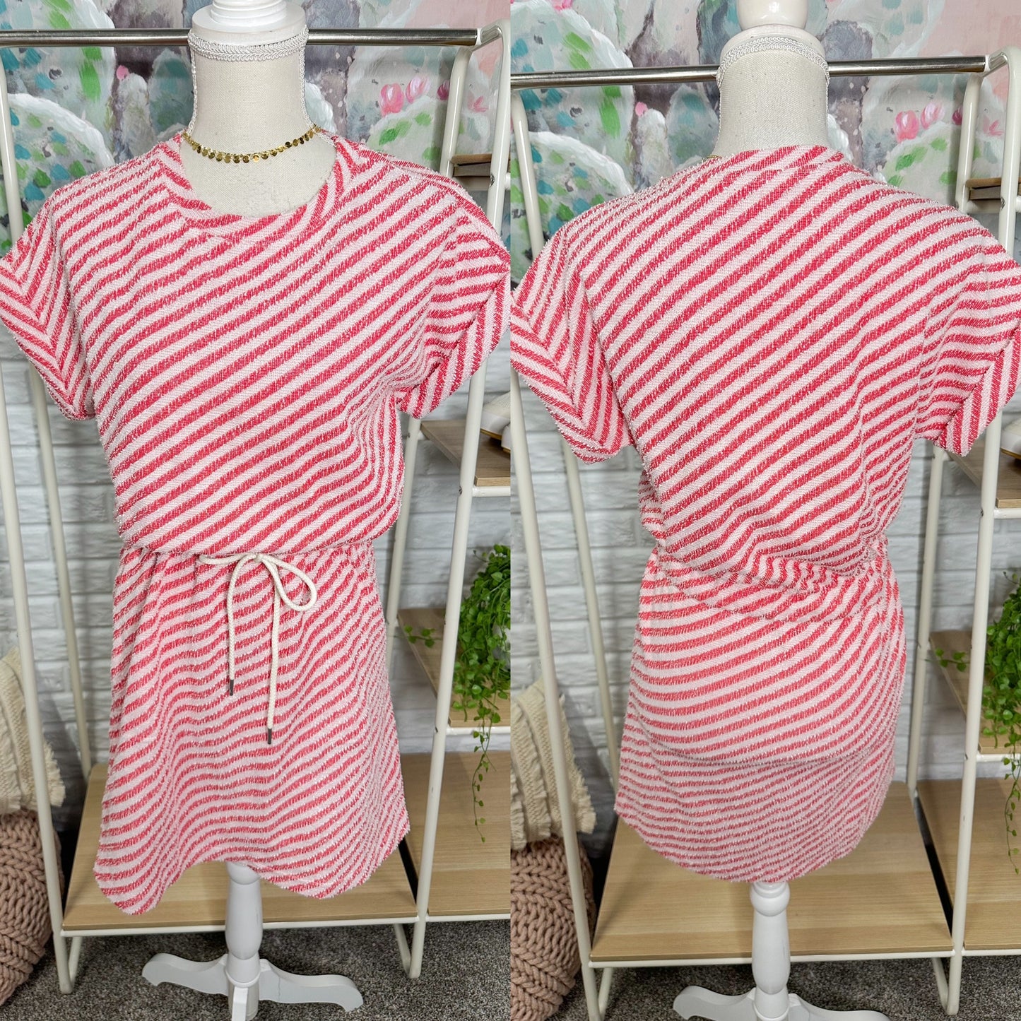 Lou & Grey Red Striped Pocket Dress (XS)